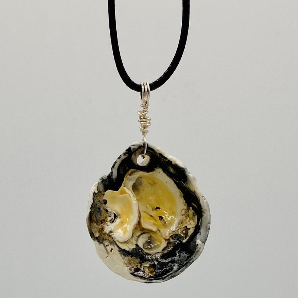 Shell Pendant on 20" Black Cord Necklace; B20-14